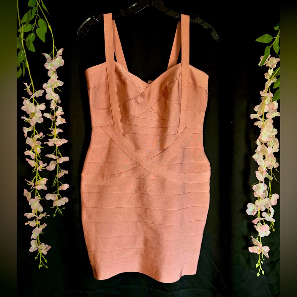 Pink/corral Mini Bandage Dress